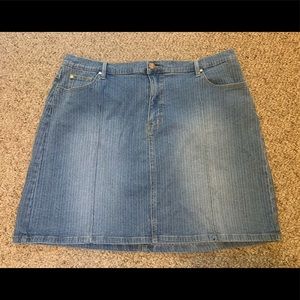 LUXURY BLUES The Collection Denim Skirt w/Ribbed Texture